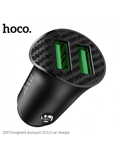 Hoco Z39 QC3.0 Dual Port Car Charger 18W