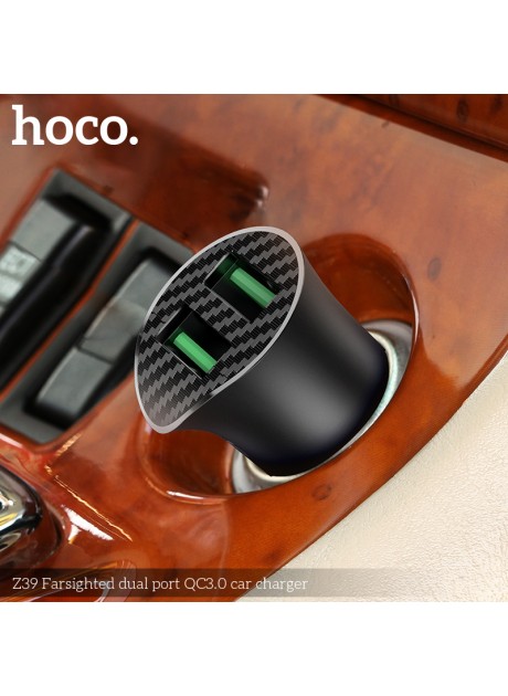 Hoco Z39 QC3.0 Dual Port Car Charger 18W