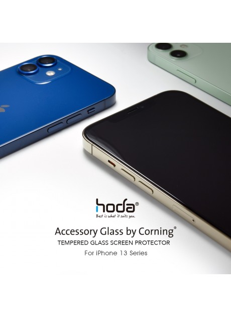 Hoda【iPhone 13 / 14 Series】AGbC 0.33mm Full Clear Glass Screen Protector Authorized from CORNING (5.4"/6.1"/6.7) with Helper