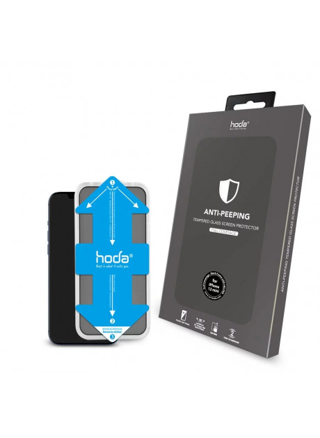 Hoda【iPhone 13 / 14 Series】Anti-Peeper Matte Full Coverage Glass Screen Glass Screen Protector (5.4"/6.1"/6.7) with Helper