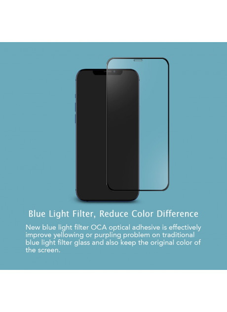 Hoda【iPhone 13 / 14 Series】Eye Protect (Blue Light Filter) Full Coverage Glass Screen Glass Protector (5.4"/6.1"/6.7)