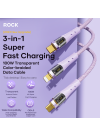 ROCK G20 3in1 Transparent 100W Fast Charge Cable