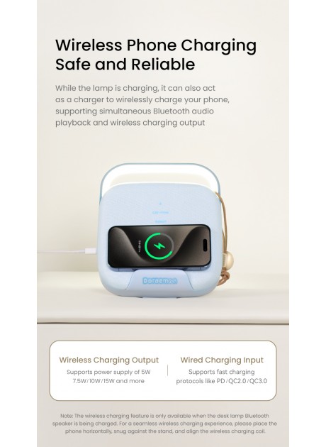 Doraemon Starlight Wireless Charging Desk Lamp Speaker