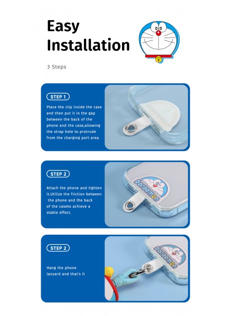 Doraemon Silicone Phone Lanyard 60cm