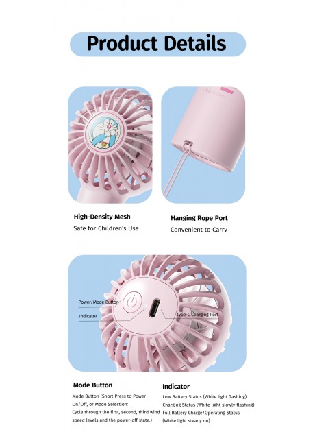 Doraemon Air Bubble Mini Handheld Fan
