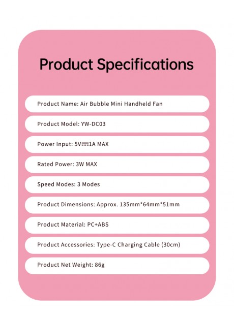 Doraemon Air Bubble Mini Handheld Fan