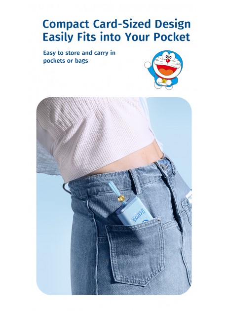 Doraemon PowerSack Fast Charging Power Bank with Cable 10000mAh