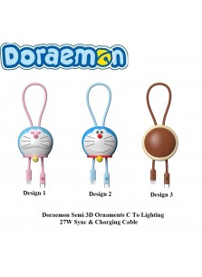 Doraemon 3D Semi Ornaments C TO C 100W / C TO L 27W Fast Charge & Sync Cable