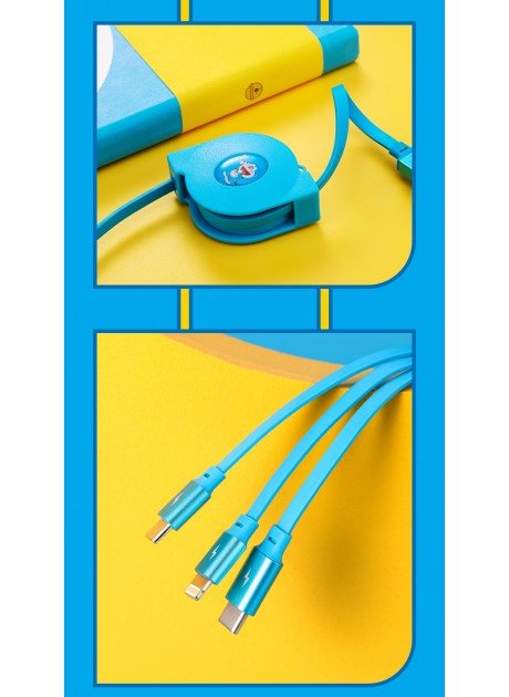 Doraemon Retractable 3-In-1 Charging Data Cable