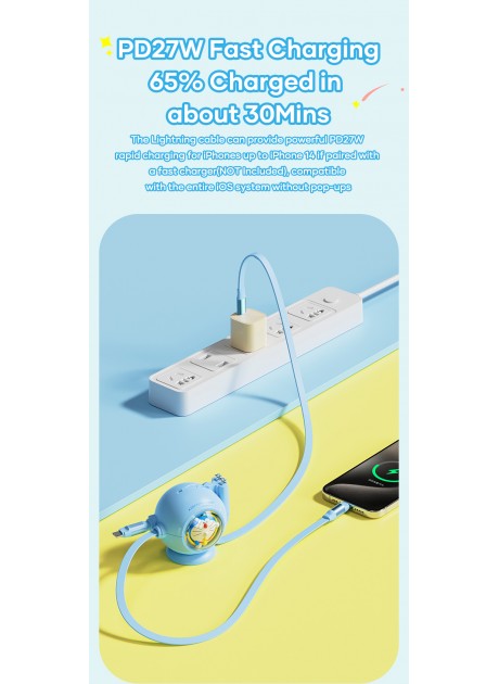 Doraemon C TO (C+L) 100W Retractable Data Cable