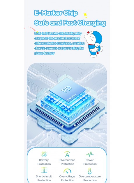 Doraemon C TO (C+L) 100W Retractable Data Cable