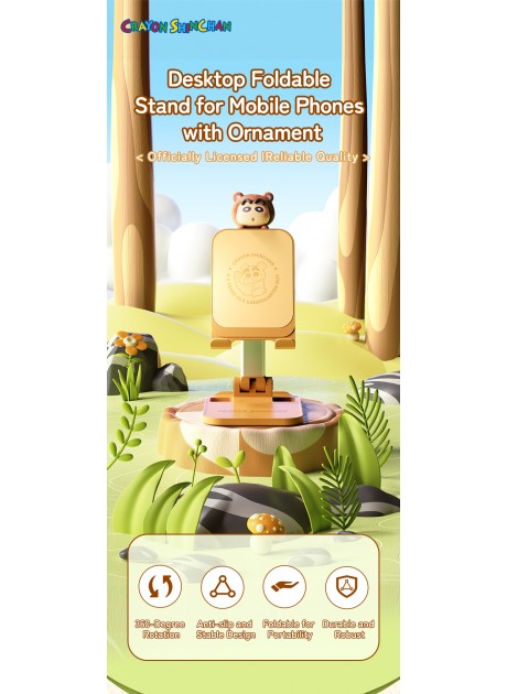 Crayon Shinchan Desktop Foldable Phone Stand with Ornament - Bear
