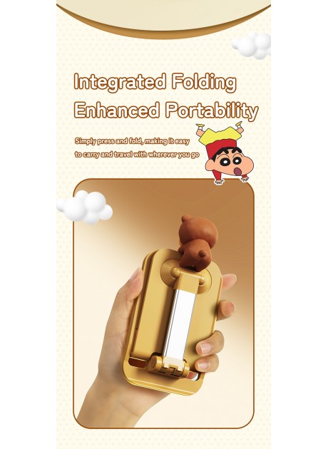 Crayon Shinchan Desktop Foldable Phone Stand with Ornament - Bear
