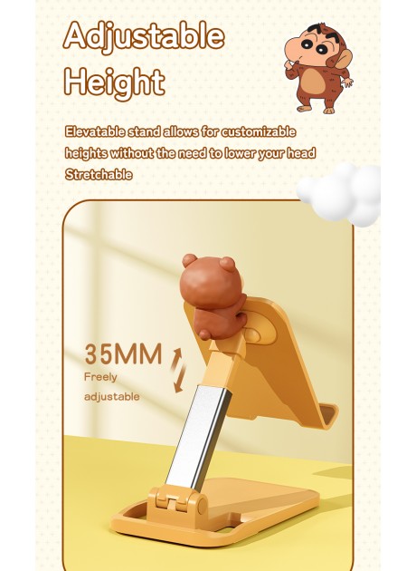 Crayon Shinchan Desktop Foldable Phone Stand with Ornament - Bear