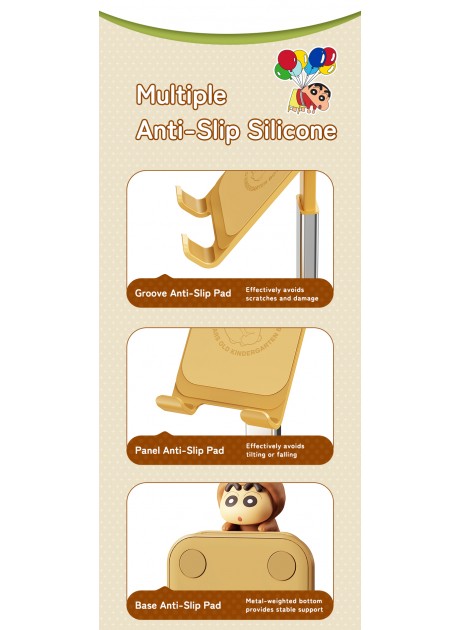 Crayon Shinchan Desktop Foldable Phone Stand with Ornament - Bear
