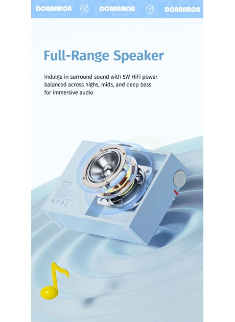 Doraemon Vintage Vinyl Record Player Style Bluetooth Speaker