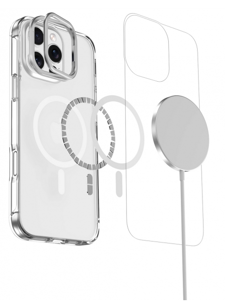 Devia® Snow Crystal Series Magnetic Shockproof Case With Camera Ring Bracket for iPhone 16 Series ( 2M Drop Test Certified )