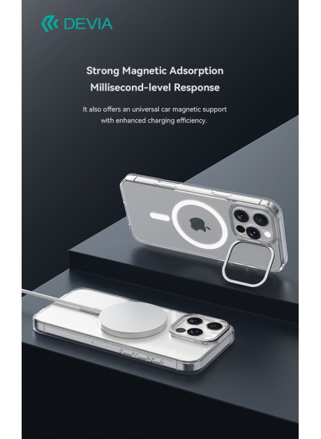 Devia® Snow Crystal Series Magnetic Shockproof Case With Camera Ring Bracket for iPhone 16 Series ( 2M Drop Test Certified )