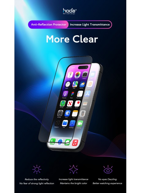 Hoda【iPhone 16 Series】Anti Reflective Bluelight Filter Glass Screen Protector (6.3"/6.9")