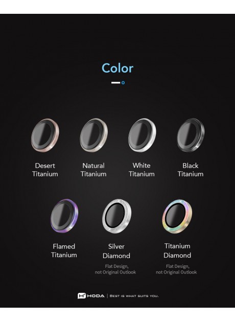 【iPhone 16 Pro/ 16 Pro Max】Sapphire Lens Protector (3 Lens) Designed as original outlook | hoda®