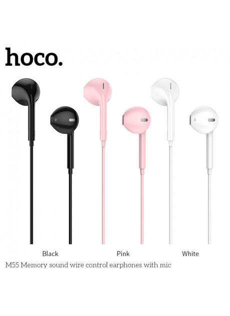 Hoco M55 Memory Sound Wire Control Earphones With Mic (3.5mm)