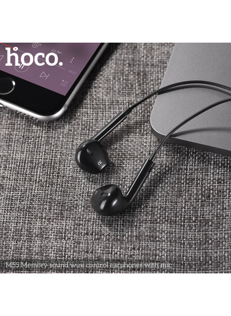 Hoco M55 Memory Sound Wire Control Earphones With Mic (3.5mm)