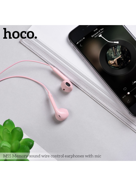 Hoco M55 Memory Sound Wire Control Earphones With Mic (3.5mm)