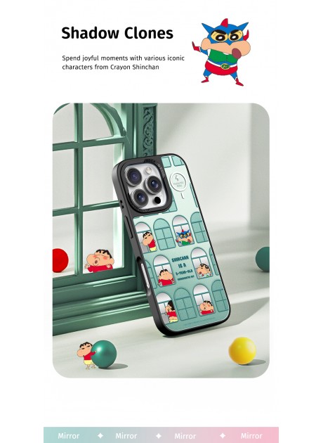 Crayon Shinchan Glaze Series Protection Case with Magnetic For Iphone 16 Series