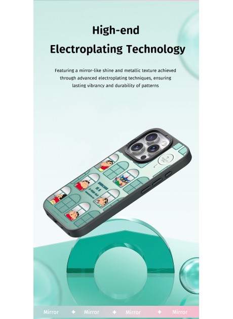 Crayon Shinchan Glaze Series Protection Case with Magnetic For Iphone 16 Series