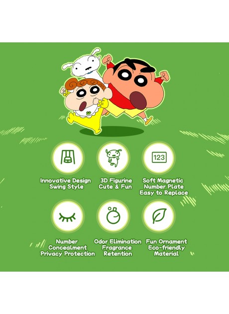 Crayon Shinchan Swing-themed Parking Number Plate with Aromatherapy