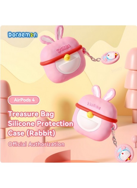 Doraemon Treasure Bag Silicone Protection Case for Airpods 4 - Rabbit