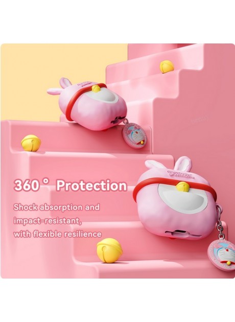 Doraemon Treasure Bag Silicone Protection Case for Airpods 4 - Rabbit
