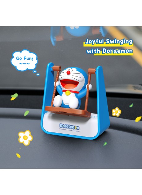 Doraemon Swing-themed Parking Number Plate with Aromatherapy