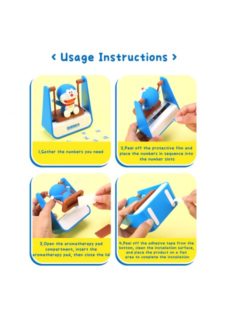 Doraemon Swing-themed Parking Number Plate with Aromatherapy