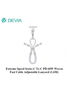 Devia® Extreme Speed Series C To C PD 60W Woven Fast Cable Adjustable Lanyard (1.6M)