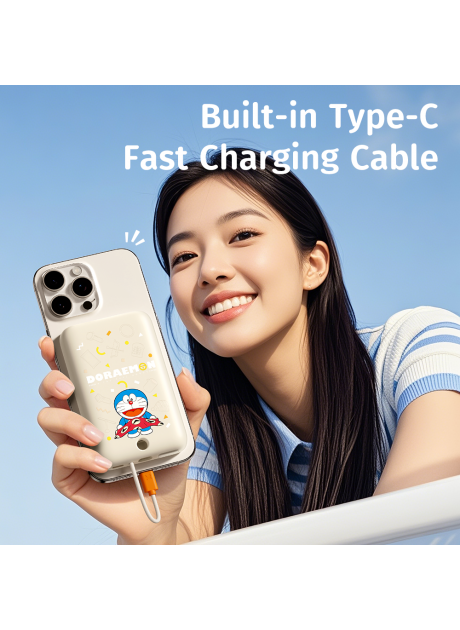 Doraemon TieTie Magnetic PD20W Fast Charging Power Bank with Cable 10000mAh