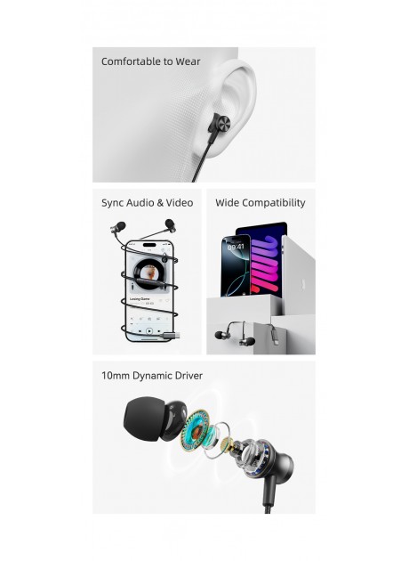 ROCK ES09 Type-C Digital Wired Earphones