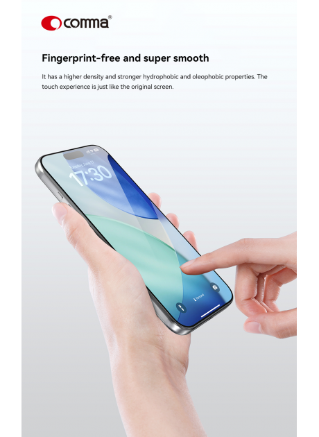 Comma® iPhone Air / 17 Pro / 17 Pro Max Crystal Diamond Hardness Tempered Glass（With Assist Tool)
