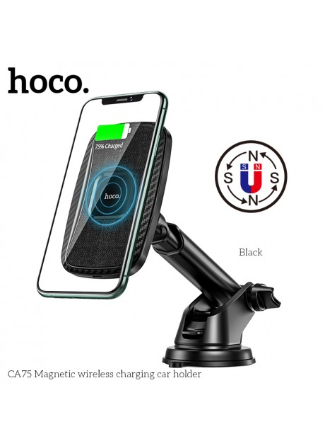 Hoco CA75 Magnetic Car Wireless Charging Holder (Dashboard And Air Outlet)