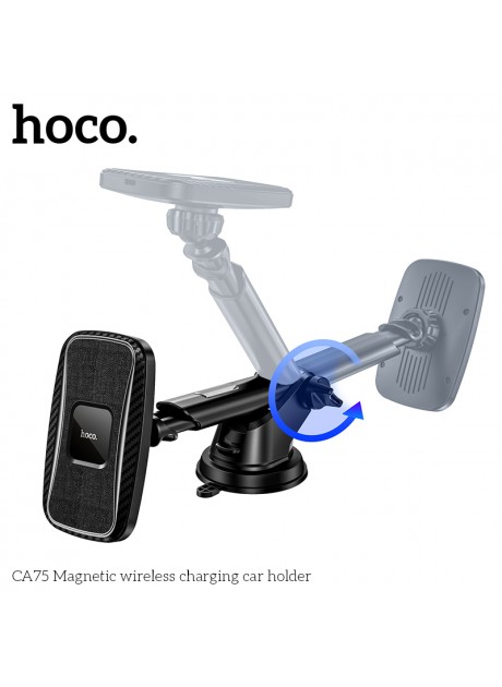 Hoco CA75 Magnetic Car Wireless Charging Holder (Dashboard And Air Outlet)