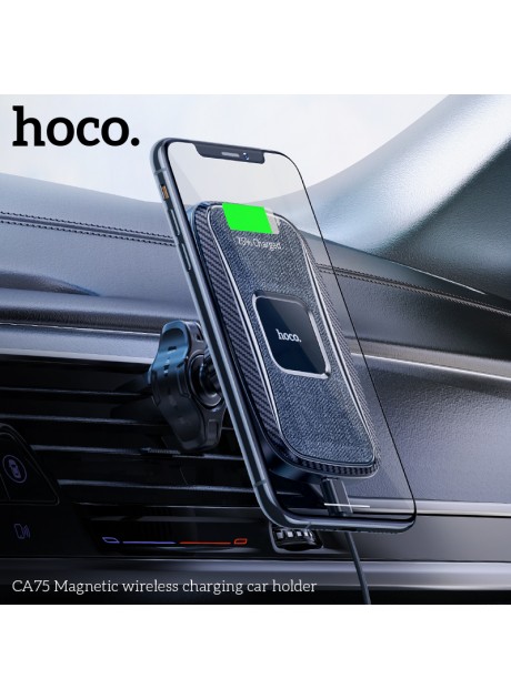 Hoco CA75 Magnetic Car Wireless Charging Holder (Dashboard And Air Outlet)