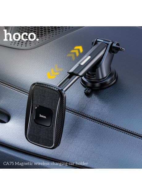 Hoco CA75 Magnetic Car Wireless Charging Holder (Dashboard And Air Outlet)