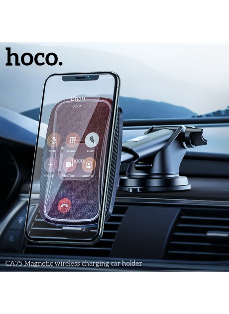 Hoco CA75 Magnetic Car Wireless Charging Holder (Dashboard And Air Outlet)