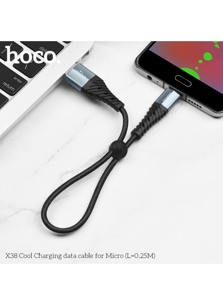 Hoco X38 Cool USB to Micro-USB Charging Cable (0.25M)