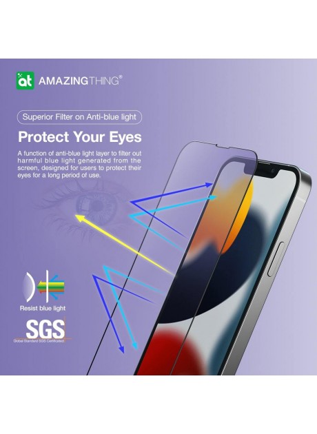 AMAZINGthing Radix Anti Blue Light 2.75D IPhone 13 Series (5.4/6.1/6.7) Fully Covered Glass