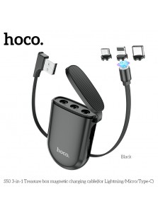 Hoco S50 3 In 1 Box Magnetic Charging Cable For (Type C/Lightning /Micro)